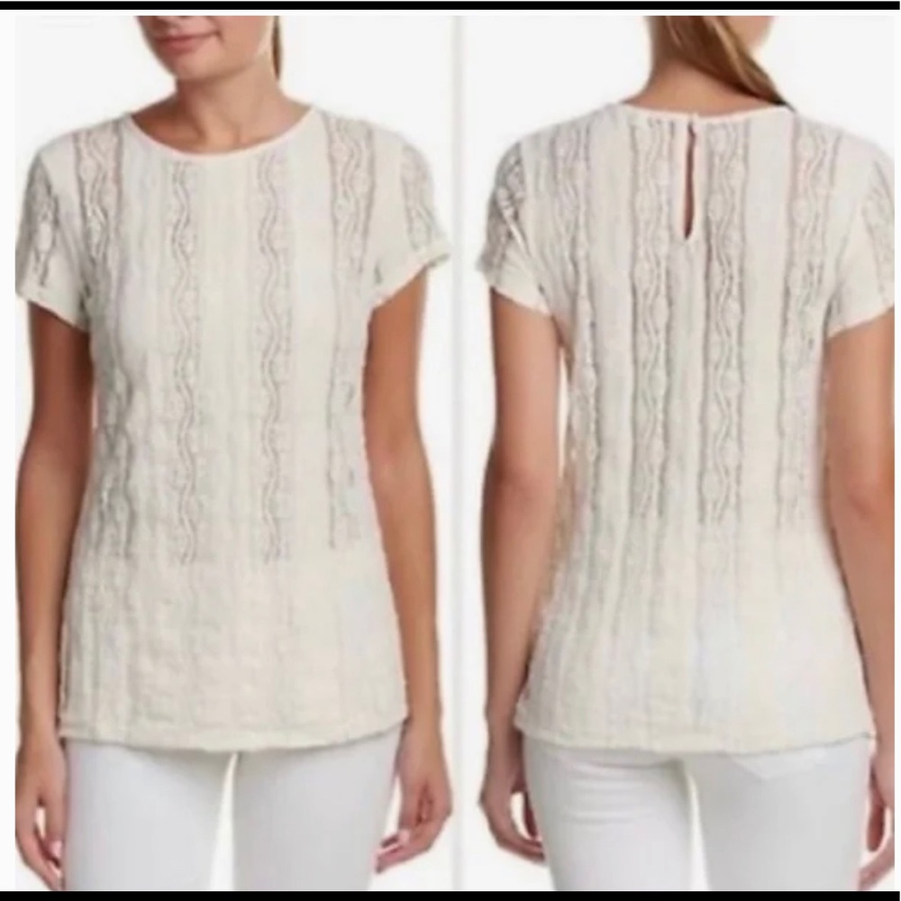 Cabi lace cream top